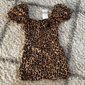 Zara NWT cheetah print puff sleeve dress